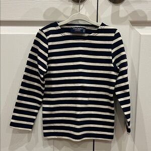 SAINT JAMES Brenton Shirt Soft Cotton Navy Blue White Stripes Unisex Size 4